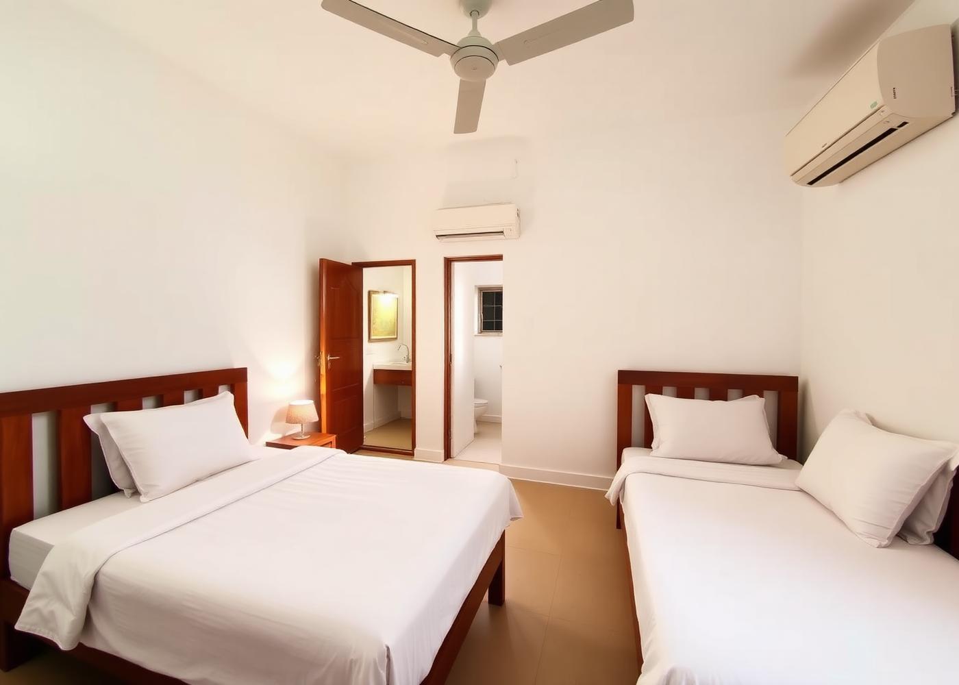 Double sharing AC room with attached bathroom